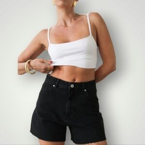 Abands Jeans Shorts Women 27‎ Black Venice Durable Structure Denim High Waisted